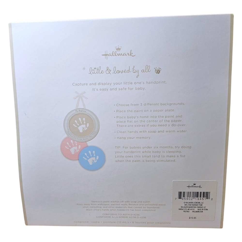Hallmark "My Baptism" Handprint Frame Kit Baby Keepsake with Paint & Papers NIB - Picture 4 of 5